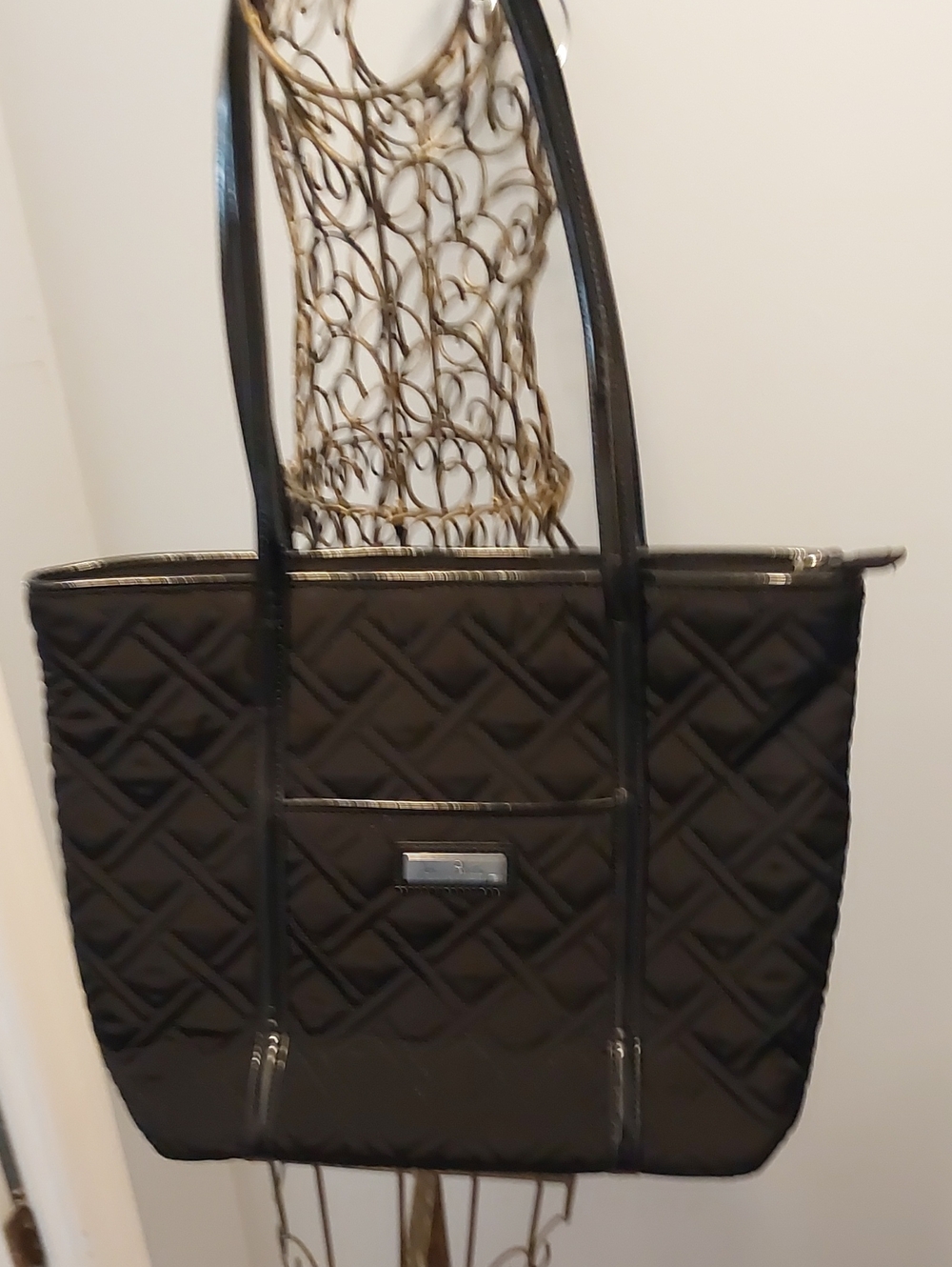 Vera Bradley Black Quilted Tote Bag
